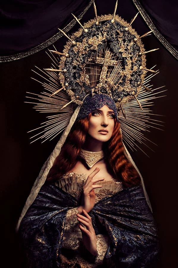 Photo by Schadenfreude with the username @Schadenfreude,  October 19, 2015 at 1:24 PM and the text says 'wyrdmorrish:

carmidoll:

Katarzyna Widmanska - Madonnas

gorgeous! 
 #female  #otherworldly  #portraits  #religious  #imagery  #costume  #sfw'