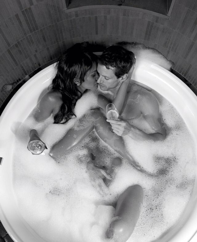 Photo by Schadenfreude with the username @Schadenfreude,  December 2, 2016 at 10:32 PM and the text says '#hetero  #couple  #champagne  #celebration  #near  #kiss  #close  #intimate  #bath  #tub  #bath  #time  #honeymoon  #sweet  #gentle  #overhead  #perspective  #perspective  #scene'