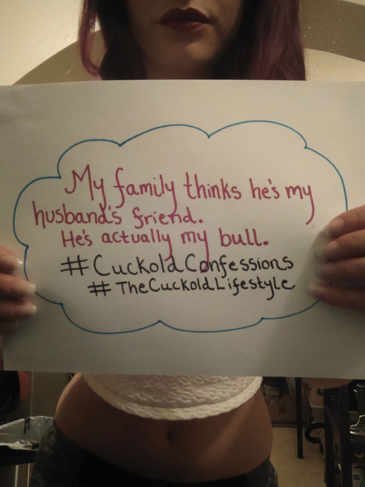 Photo by dreamsofmyex with the username @dreamsofmyex,  February 1, 2018 at 1:02 PM and the text says 'smallwhitecockcuck:I’ve had similar situations with my family and friends meeting the bulls of my exs and wife.  It’s intensely erotic seeing her flirt in front of my family with their bulls while giving me looks and talking trash about small things, etc...'