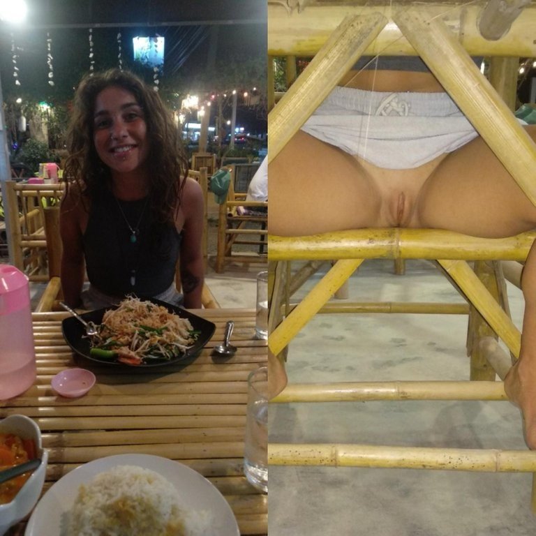 Photo by IcePornHub.net with the username @IcePornHub,  January 16, 2019 at 1:08 AM. The post is about the topic Naked in public and the text says 'Dinner and dessert'