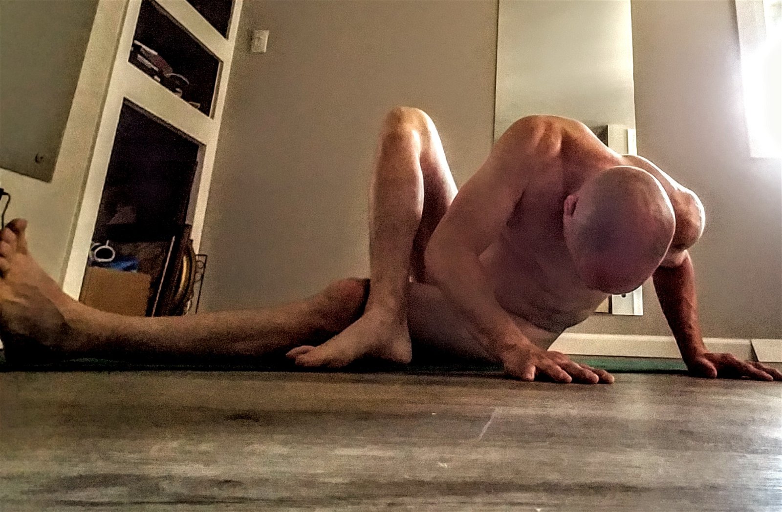 Photo by ArtOfNakedYoga with the username @ArtOfNakedYoga, who is a verified user,  December 13, 2018 at 12:52 AM. The post is about the topic Yoga in the nude and the text says '#yoga #me #nudeyoga #nakedyoga'