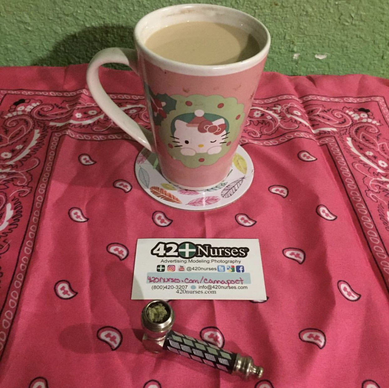 Photo by Luna Frost with the username @cannapoet, who is a star user,  April 14, 2019 at 4:14 PM. The post is about the topic 420Nurses and the text says 'Morning of May 28, 2018; Wake & Bake'