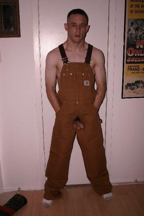 Photo by Bootridge3 with the username @Bootridge3, who is a verified user,  November 18, 2012 at 10:36 PM and the text says 'Shirtless in overalls &ndash; my weakness!'