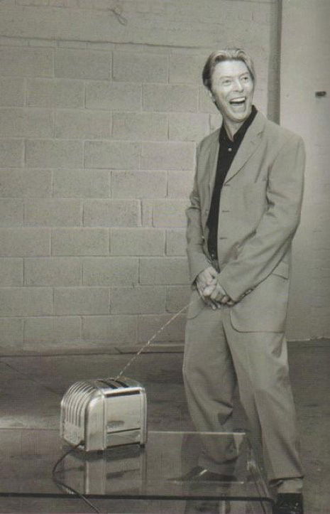 Photo by urodisco with the username @urodisco,  January 12, 2016 at 5:45 AM and the text says 'UroDisco says goodbye to David Bowie. #david  #bowie  #david  #bowie  #piss  #pee  #toaster'