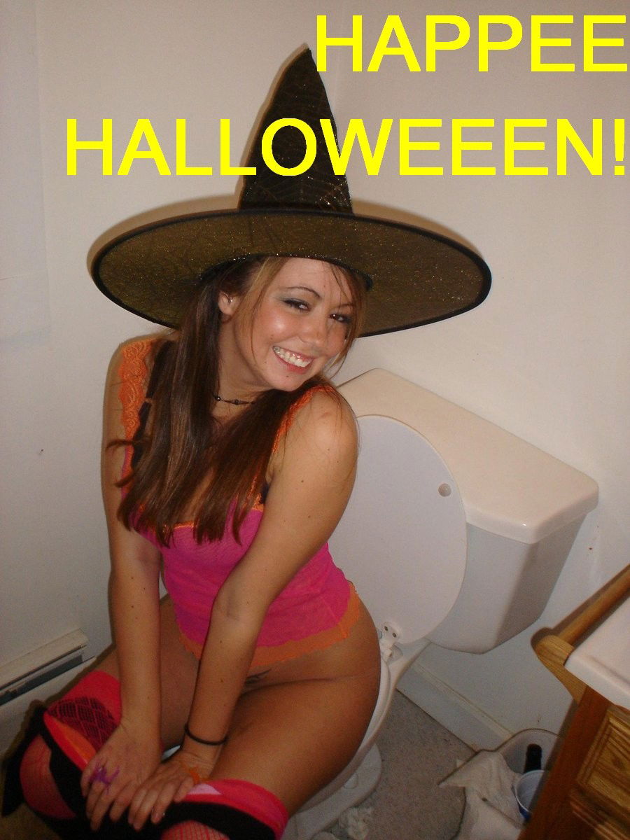 Photo by urodisco with the username @urodisco,  October 31, 2018 at 5:06 PM and the text says 'UroDisco, Trickle'N'Treat: Where’s the next delivery of my witchcraft going to…? #pee  #halloween  #happy  #halloween  #toilet  #urine  #witch  #costume  #wee  #witch  #hat  #pissing  #piss  #pussy  #hot  #wet  #naughty  #kinky  #natursekt  #smile  #fun..'