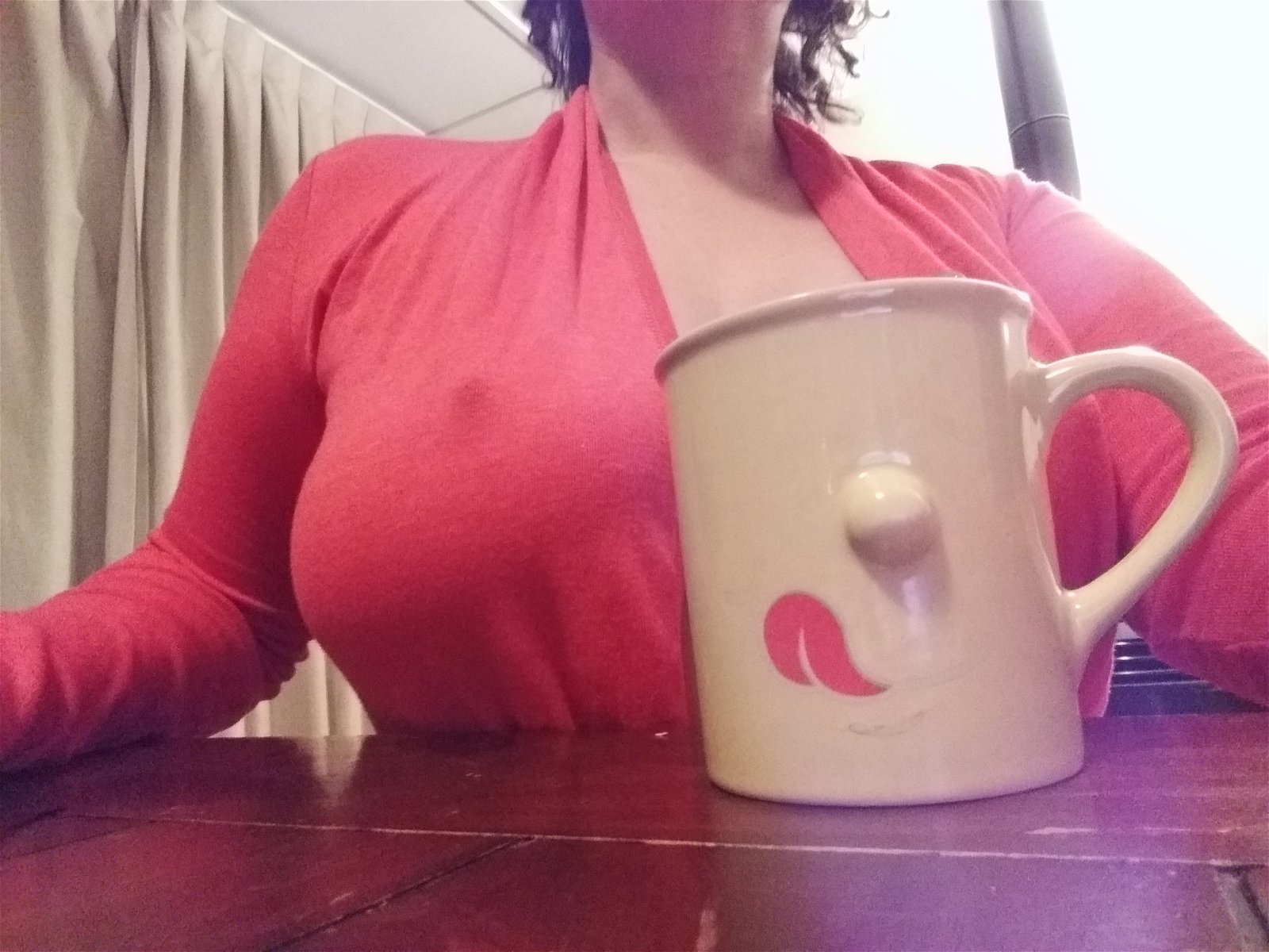 Photo by KiwiCookieDough with the username @KiwiCookieDough, who is a verified user,  February 16, 2019 at 7:49 PM. The post is about the topic MILF and the text says 'Coffee anyone?'