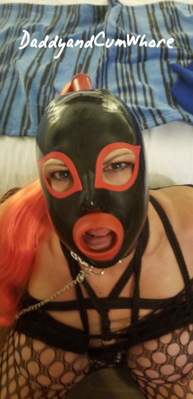 Album by Daddy&CumWhore with the username @Daddy-CumWhore,  April 6, 2021 at 10:14 AM. The post is about the topic Kinky Couples and the text says 'Weekend getaway with my CumWhore. #latex #DaddyandCumWhore #cum #breastbondage'