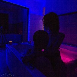 Photo by cybellehunteros with the username @cybellehunteros,  April 13, 2021 at 7:46 PM and the text says 'Cybelle and Hunteros having fun in hottube part 2'