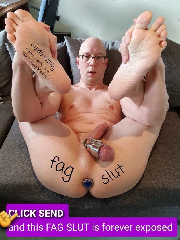 Photo by guido koenig with the username @guido_koenig,  April 16, 2021 at 6:29 PM. The post is about the topic Sissy fag exposure and humiliation and the text says 'click Send!'