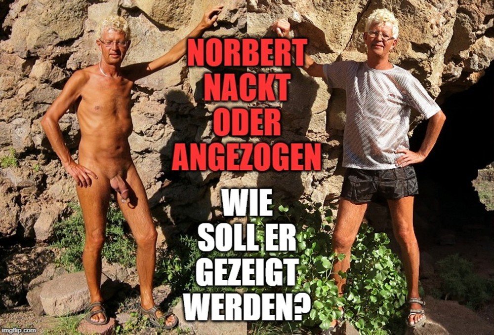 Photo by Norbert with the username @Norbert, who is a verified user,  January 22, 2020 at 5:18 PM. The post is about the topic naked by name and the text says 'Norbert Kempe
better naked or dressed?'