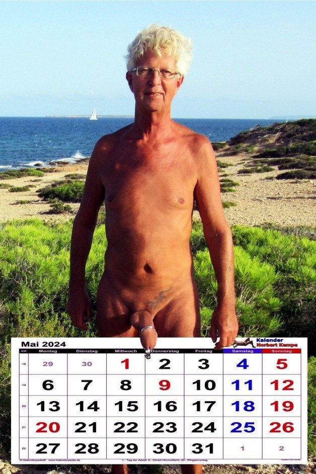 Photo by Norbert with the username @Norbert, who is a verified user,  February 2, 2024 at 12:08 PM and the text says 'naked Calendar 2024 (every month)'