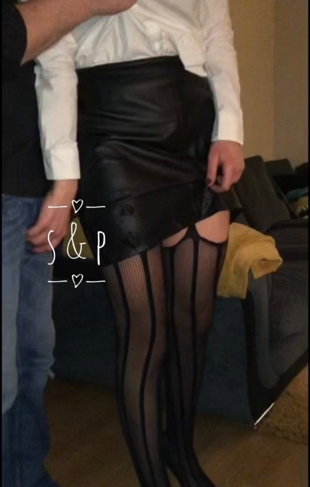 Photo by Slut & Philthy with the username @SlutnPhilthy, who is a verified user,  December 5, 2023 at 12:00 PM. The post is about the topic Kinky Couples and the text says 'Something about leather makes me have to reward her properly.. Now the soft side of the paddle becuase shes been good, or the hard stinging leather side because she's been even better 😈'