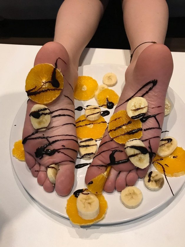 Album by czechsoles with the username @czechsoles,  June 19, 2021 at 11:54 AM. The post is about the topic czechsoles and the text says 'Foot porn or Food porn? :D
Tasty ssize 41 feet :)'