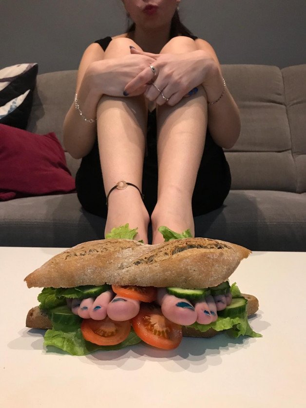 Album by czechsoles with the username @czechsoles,  June 19, 2021 at 11:54 AM. The post is about the topic czechsoles and the text says 'Foot porn or Food porn? :D
Tasty ssize 41 feet :)'