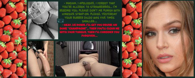 Photo by Slave_Leo with the username @slaveleo,  May 26, 2024 at 6:33 AM. The post is about the topic Victoria's Secret Angels (captions) and the text says 'strawberries..'