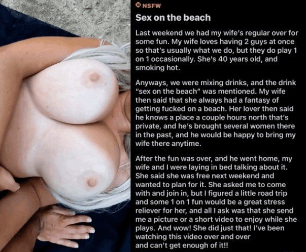 Photo by TheHotwifer with the username @TheHotwifer,  April 2, 2024 at 12:26 PM. The post is about the topic Hotwife and the text says '2024 Spring break story #2. This 40 yo milf proves that spring time fun at the beach isn’t just for college girls'