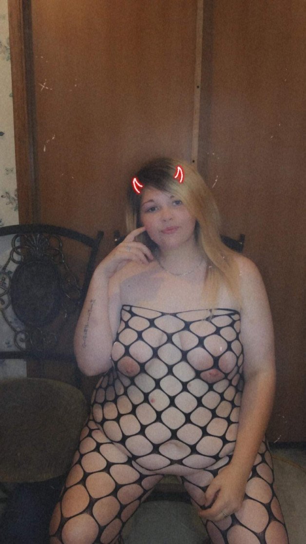 Photo by shybaby69 with the username @shybaby69, who is a verified user,  September 10, 2021 at 10:14 AM. The post is about the topic Curvy and the text says 'just patiently waiting for some playtime 😋 #curvy #bbw #fishnets'