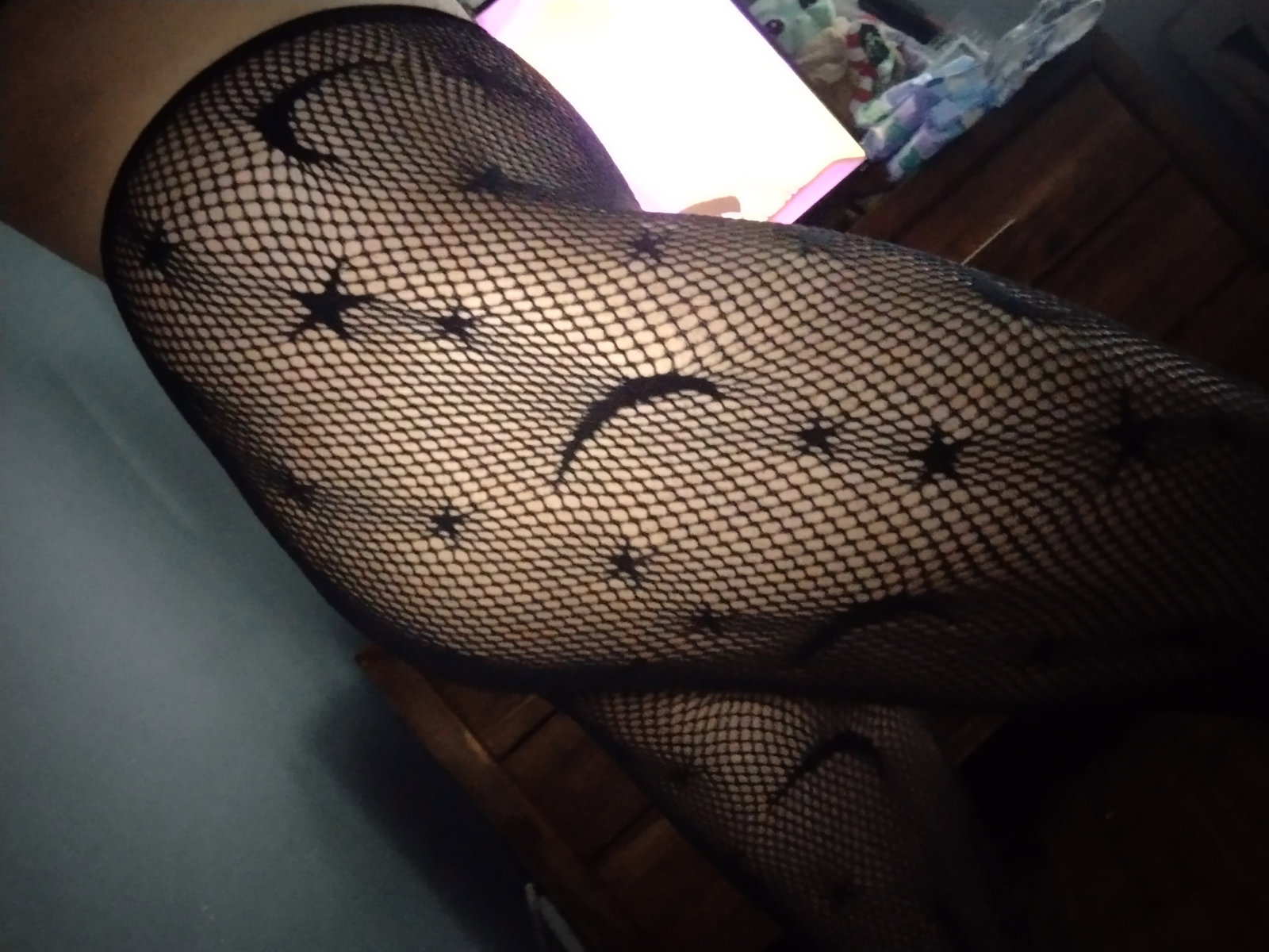 Photo by Uncut.Rico with the username @Uncut.Rico,  December 28, 2021 at 3:18 AM. The post is about the topic Sissy Boy and the text says 'my first time wearing fishnets i think i look quite sexy. be honest guys do i look good in them'
