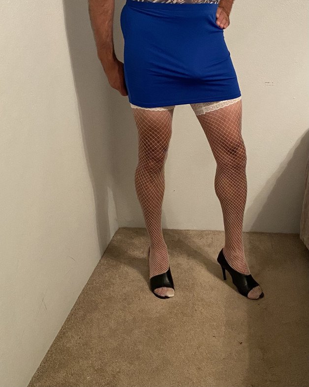 Album by Thuntem with the username @Thuntem,  June 9, 2021 at 9:15 PM. The post is about the topic Secretly Crossdressing and the text says 'The blue skirt was one of my first photo sets I took in 7 months ago and now one the last sets'