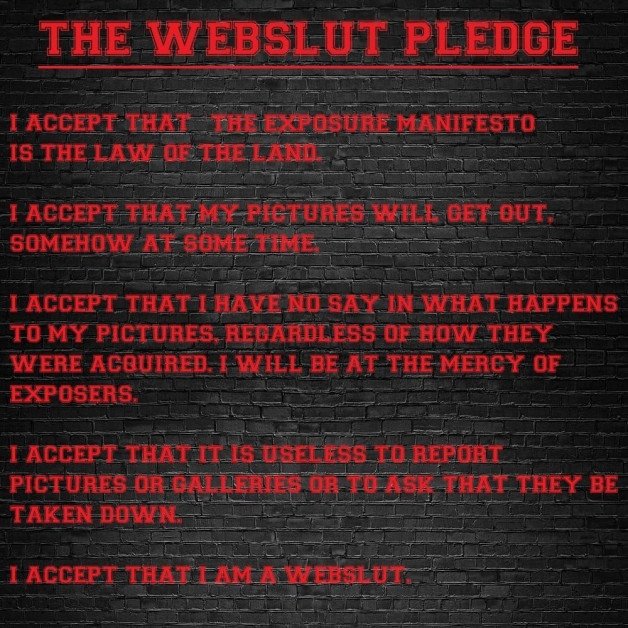 Photo by Payel Sarkar with the username @payelskitchener,  July 8, 2021 at 4:03 AM. The post is about the topic Webslut and the text says 'I PLEDGE!'