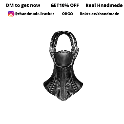 Photo by R handmade BDSM with the username @RhandmadeBDSM,  June 16, 2021 at 12:55 AM. The post is about the topic Bondage and the text says 'Genuine Leather Steel Boned Bondage Neck Corset Collar Hood BDSM'