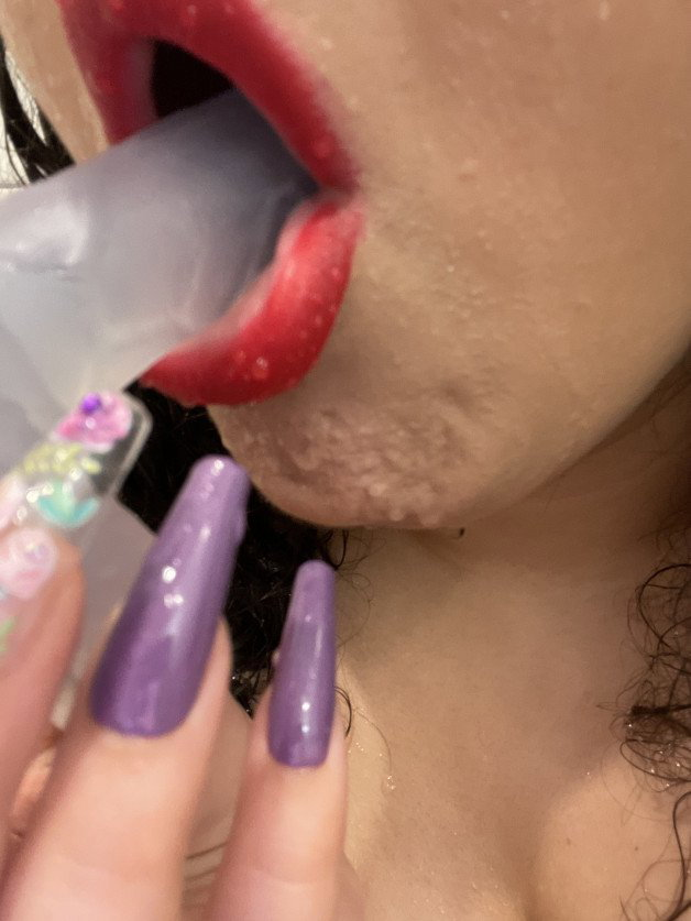 Photo by LovelyLynette with the username @LovelyLynette, who is a verified user,  October 10, 2021 at 7:33 AM. The post is about the topic Slutty whores and the text says 'Tiny cock in my mouth'