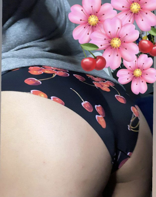 Photo by LovelyLynette with the username @LovelyLynette, who is a verified user,  October 9, 2021 at 5:52 AM. The post is about the topic Panties and the text says 'Most recently I wore these while getting fucked raw like the whore I am. Papi couldn’t contain himself and came all inside my pretty little pussy which dripped into these cute cherry panties.


 (I have these available on ATW, link in my bio)'