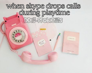 Photo by sonroisareine with the username @sonroisareine,  October 31, 2018 at 5:36 PM and the text says 'ddlg-problems:DDlg Problem #27: When Skype drops calls during playtime'