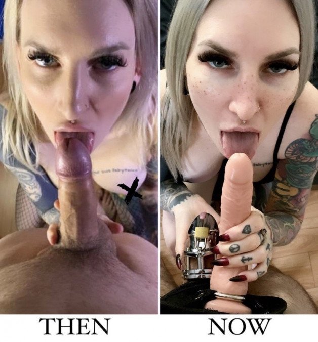 Watch the Photo by Chastitycouple666 with the username @Chastitycouple666, posted on August 3, 2021. The post is about the topic Female domination. and the text says 'Everything changed for the best.

#chastity #sissy #locked #cage #bdsm #tease #denial #goddess #mistress #femdom #domination #dominatrix #realcouple #tattoo #tattoos #alt #femboy'