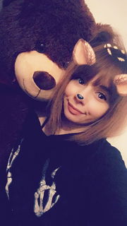 Photo by MissLucixoxo with the username @MissLucixoxo, who is a star user,  November 15, 2018 at 1:06 AM and the text says ':) me & my bf teddy bear <3'