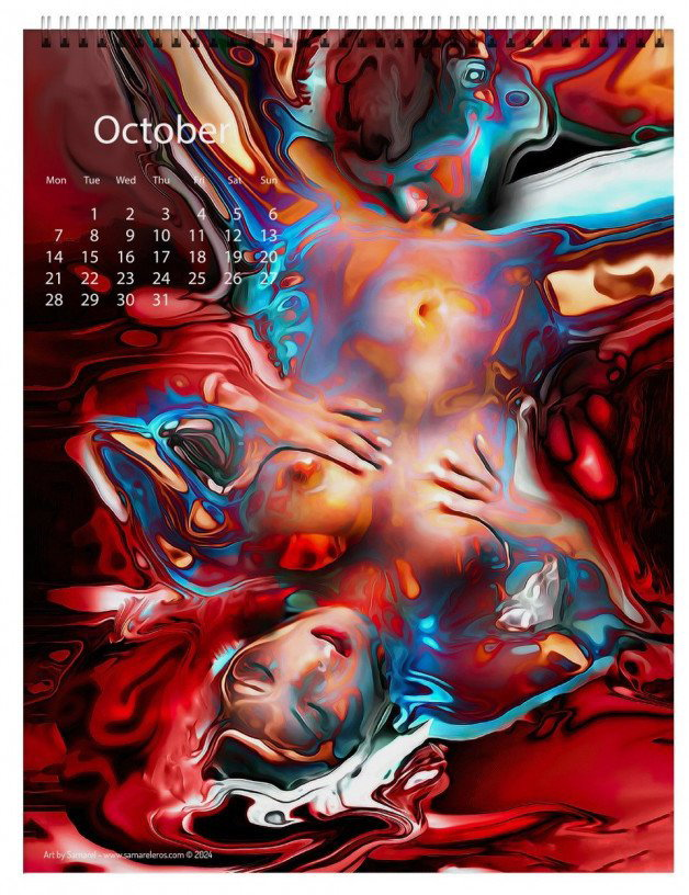 Photo by Samarel with the username @samarel, who is a verified user,  November 13, 2023 at 4:47 AM. The post is about the topic Hotwife and the text says '💥💥💥Have you ordered my new sex art 2024 calendar?
Feast your eyes on the captivating works of erotica and sex. 
From bold figures to thought-provoking erotic creations.
💦 View more:
https://www.samareleros.com/erotic-sex-calendar-2024'