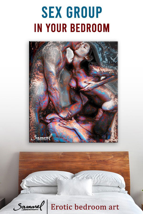 Photo by Samarel with the username @samarel, who is a verified user,  August 28, 2020 at 3:55 PM and the text says 'Sex group - in your bedroom!
Hang erotic print on the wall...
Get it here:
https://www.samareleros.com/explicit-sex-art'