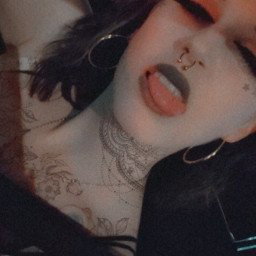 Photo by Yourgothgf32 with the username @Yourgothgf32,  July 20, 2021 at 9:10 PM. The post is about the topic Daddy Kink and the text says 'Cum in my mouth daddy 💦😛🔪
check our my only fans 
onlyfans/yourgothgf32
can do custom picture sets 😘'