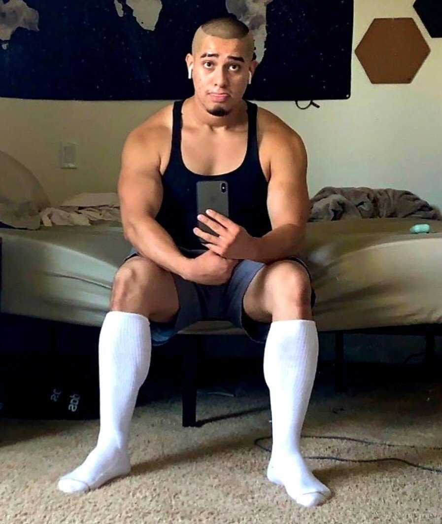 Photo by BubbleButtSir with the username @BubbleButtSir, who is a verified user,  May 5, 2023 at 7:14 AM. The post is about the topic Men in Socks and the text says '....But I am not obsessed....'