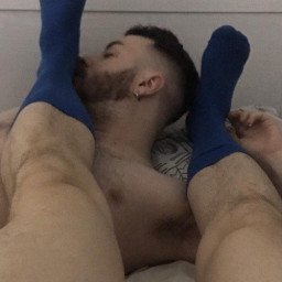 Photo by BubbleButtSir with the username @BubbleButtSir, who is a verified user,  March 19, 2021 at 1:45 PM and the text says 'Muscled calves and Sock Adoration'