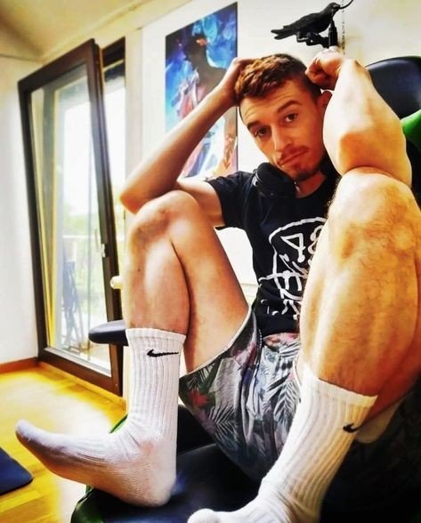Photo by BubbleButtSir with the username @BubbleButtSir, who is a verified user,  May 5, 2023 at 7:14 AM. The post is about the topic Men in Socks and the text says '....But I am not obsessed....'