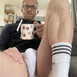 Photo by BubbleButtSir with the username @BubbleButtSir, who is a verified user,  April 17, 2024 at 8:54 AM and the text says 'Daddy would pleasure himself with a huge dildo, one in his ass,one in his mouth. He would come like a fountain and then put on his socks and jockstrap. He saved it for me to smell when later that night he fucked my brains out :-)'