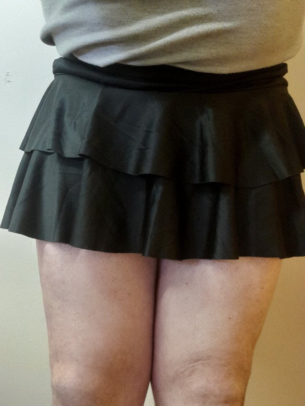 Photo by donna111 with the username @donna111,  July 5, 2022 at 6:55 PM. The post is about the topic Sissy Chastity and the text says 'whats under that skirt?'