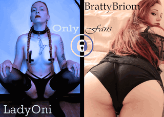 Photo by BrattyBriom with the username @BrattyBriom, who is a star user,  August 16, 2021 at 12:15 AM. The post is about the topic BDSM and the text says 'just finished shooting a scene with the lovely LadyOni! Find us over on OnlyFans to keep an eye out for it!!! 🌶🌽🔥'