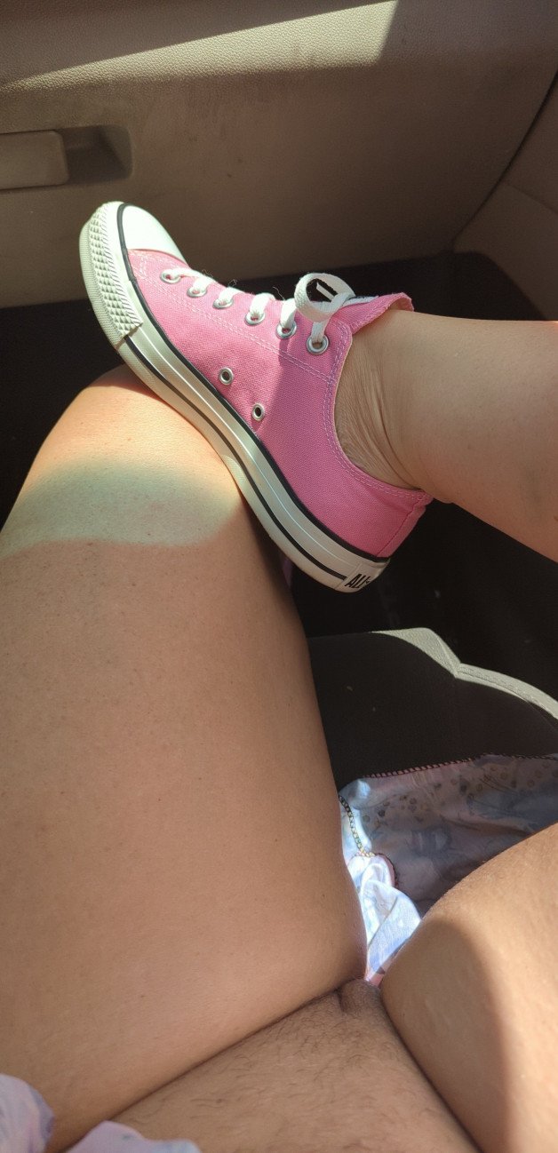 Watch the Photo by Hitgirly with the username @Hitgirly, who is a verified user, posted on August 7, 2022. The post is about the topic Hotwife. and the text says 'U like my new kicks?  A pretty pink 😜'