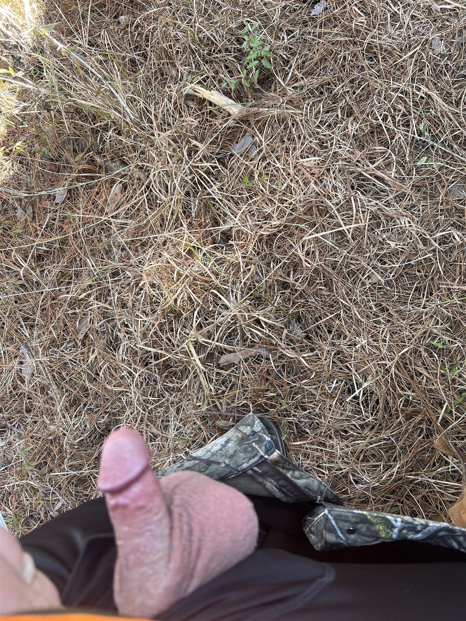 Photo by mississippiboy69 with the username @southern228,  January 21, 2024 at 9:23 PM. The post is about the topic Show your small cock and the text says 'got horny out in the woods and had to drop my pants to rub one out🙃'