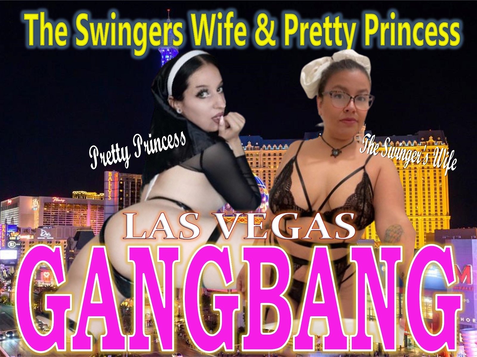Photo by churchgangbang with the username @churchgangbang,  November 3, 2023 at 6:31 AM. The post is about the topic Gangbangs and the text says 'The Swingers Wife & Pretty Princess Do Las Vegas  #gangbang #gangbangs'
