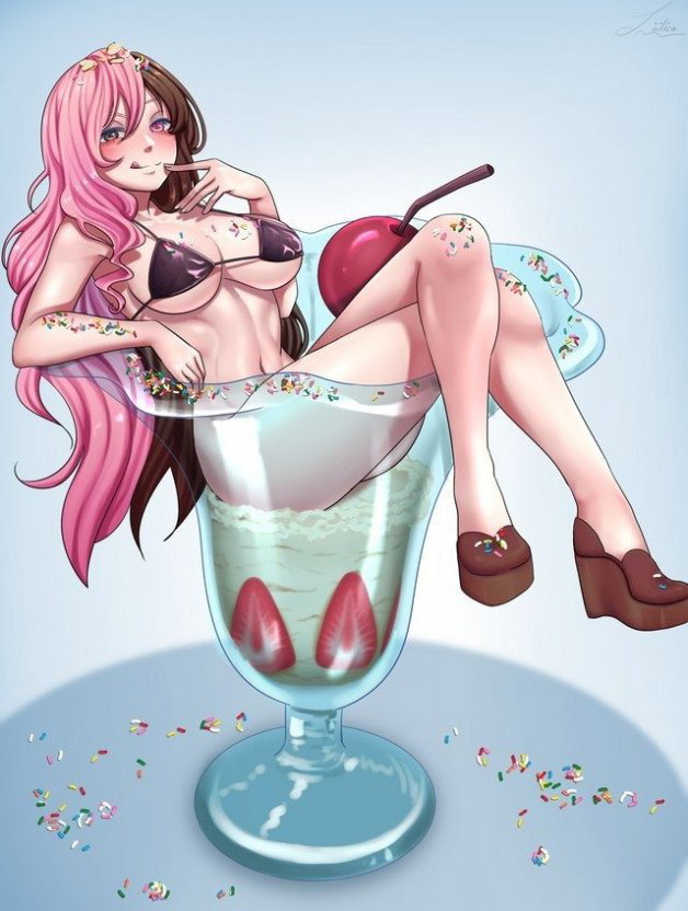 Photo by Sanandraous with the username @Sanandraous,  October 26, 2021 at 12:47 PM. The post is about the topic RWBY's nudes and lewds and the text says 'Who doesn't love ice cream'