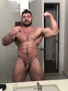 Album by TastefulMen with the username @TastefulMen,  May 29, 2023 at 9:51 PM. The post is about the topic Bodybuilders and the text says 'Derek Bolt #DerekBolt #hairy #muscle #hunk #bodybuilder #beard'