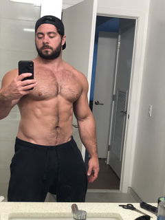 Album by TastefulMen with the username @TastefulMen,  May 1, 2023 at 2:32 PM. The post is about the topic Bodybuilders and the text says 'Derek Bolt #DerekBolt #hairy #muscle #hunk #bodybuilder #beard'