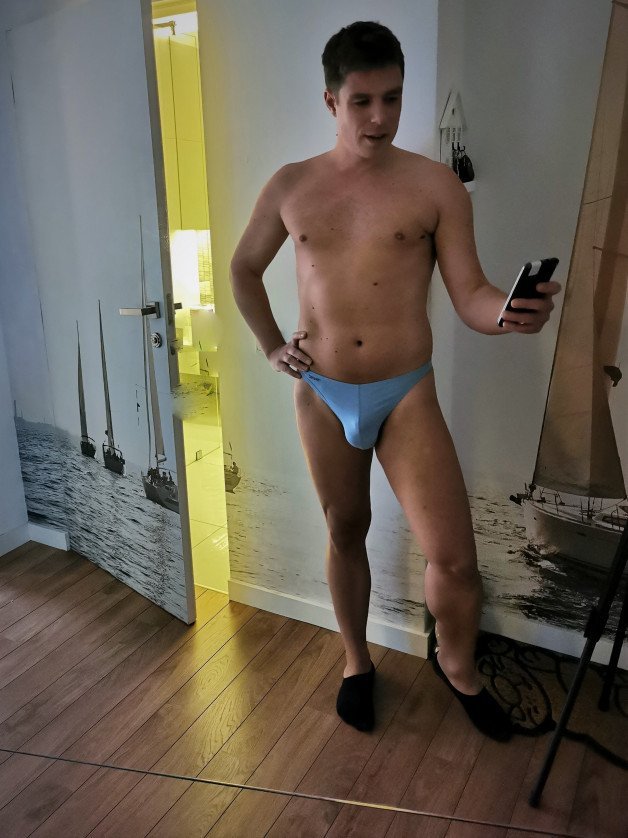 Photo by bigreg with the username @bigreg, who is a verified user,  September 6, 2021 at 6:56 PM. The post is about the topic Mens Thongs & G-Strings and the text says 'Crossing my own borders'
