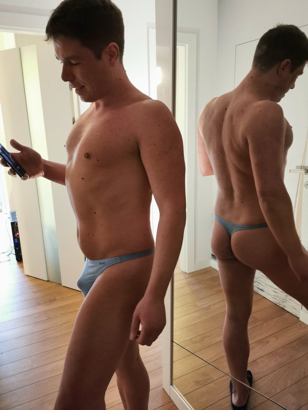 Photo by bigreg with the username @bigreg, who is a verified user,  September 6, 2021 at 6:56 PM. The post is about the topic Mens Thongs & G-Strings and the text says 'Crossing my own borders'