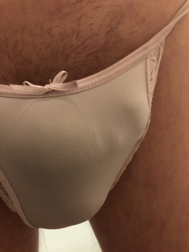 Photo by Realcock72 with the username @Realcock72,  November 7, 2022 at 6:00 PM. The post is about the topic Boys in Panties and the text says 'love these new pantys'