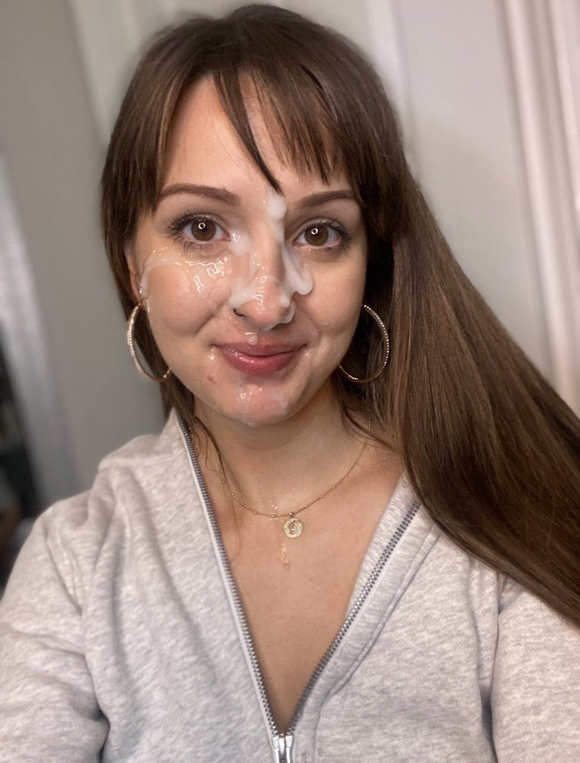 Photo by BigEezy1 with the username @BigEezy1, posted on December 1, 2022. The post is about the topic Hot Facials and the text says 'She certainly doesn't mind have a load dumped on her face and it looks like her bf has plenty to give.'