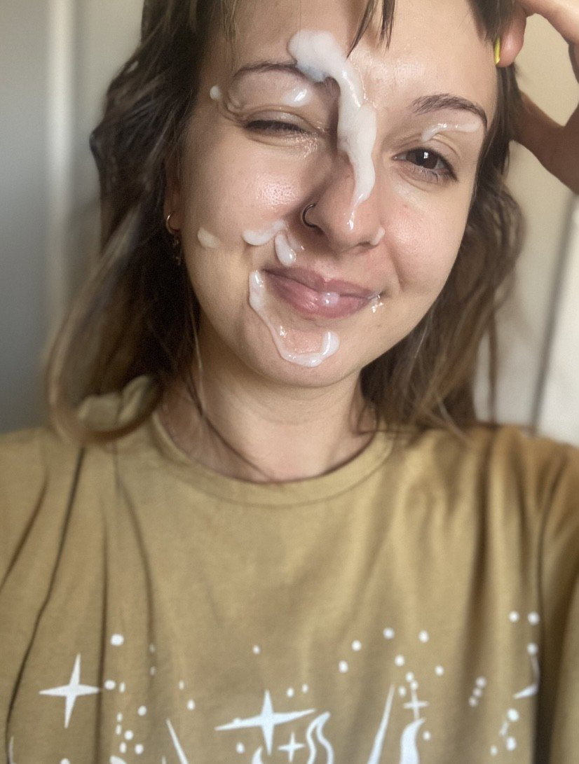 Photo by BigEezy1 with the username @BigEezy1,  December 1, 2022 at 6:56 PM. The post is about the topic Hot Facials and the text says 'She certainly doesn't mind have a load dumped on her face and it looks like her bf has plenty to give'